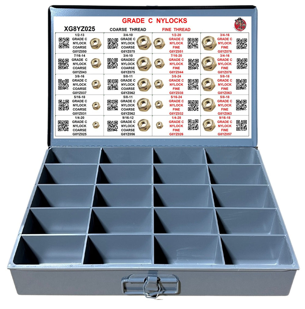 XG8YZ025 GRADE C NYLOCKS COARSE AND FINE THREAD