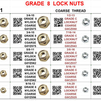 DRAWER GRADE 8 COARSE THREAD NYLOCKS AND CRUSHNUTS