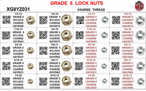 DRAWER GRADE 8 COARSE THREAD NYLOCKS AND CRUSHNUTS