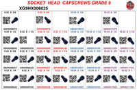 XG9HX006025 SOCKET HEAD CAPSCREWS MACHINE SCREW SIZES
