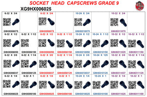 XG9HX006025 SOCKET HEAD CAPSCREWS MACHINE SCREW SIZES