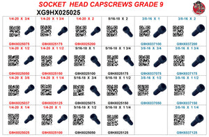 XG9HX025025 SOCKET HEAD CAPSCREWS 1/4 TO 3/8 COARSE