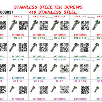 XS4T1008037 STAINLESS STEEL TEK SCREWS SMALL MOBILE DRAWER