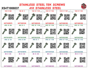 XS4T1008037 STAINLESS STEEL TEK SCREWS SMALL MOBILE DRAWER