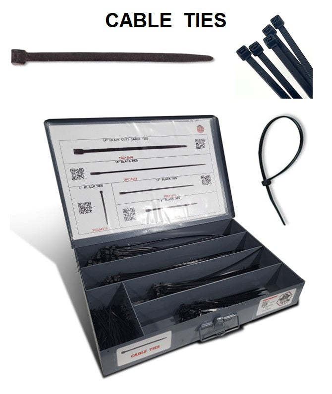 XTBC08019 CABLE TIE ASSORTMENT BLACK | Bolt Bandits