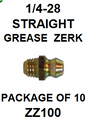 ZZ100  1/4-28  GREASE  FITTING (10PACK)