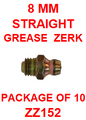 ZZ152  METRIC  8 MM  GREASE  FITTING  (10PACK)