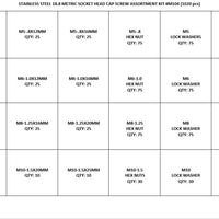 Stainless Steel 18-8 Metric Socket Head Cap Screw Bolt Assortment Kit#M104 Bolt Sizes Included: M5, M6, M8, M10 1020pcs