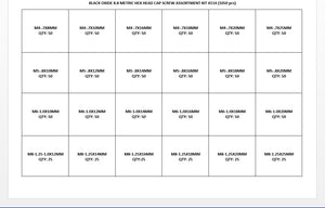 Black Oxide 8.8 Metric Hex Head Cap Screw Bolt Assortment Kit#M114 Bolt Sizes Included: M4, M5, M6, M8 1050pcs